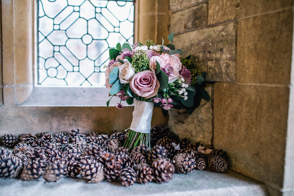 Gorgeous simple wedding bouquet at Rhinefield House