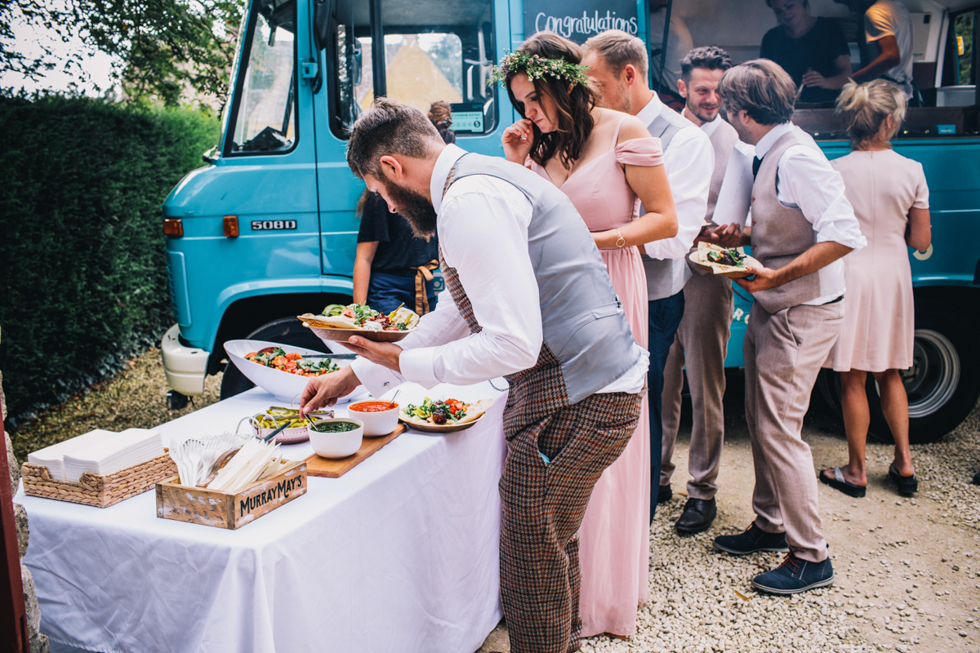 Murray May's Kebab Van as main wedding food at fun festival wedding