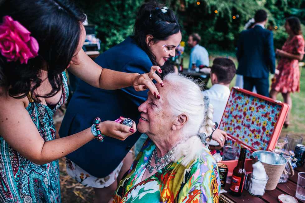 nan at glitter bar at festival outdoor wedding